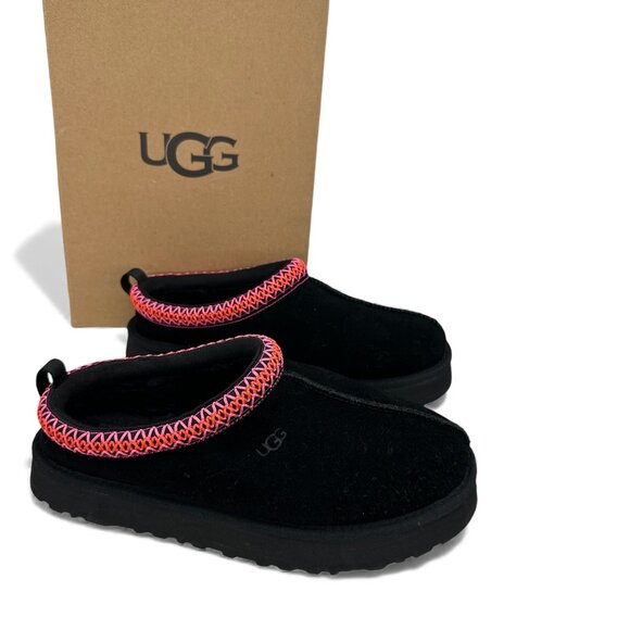 UGG Tazz Slip-On Shearling Clog Black Pink Youth 6 Fits Women’s 7.5–8 EU 38 - Picture 3 of 13